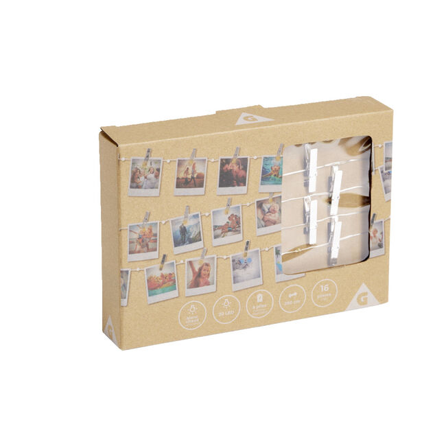 Guirlande LED à pinces 280cm plastique argenté