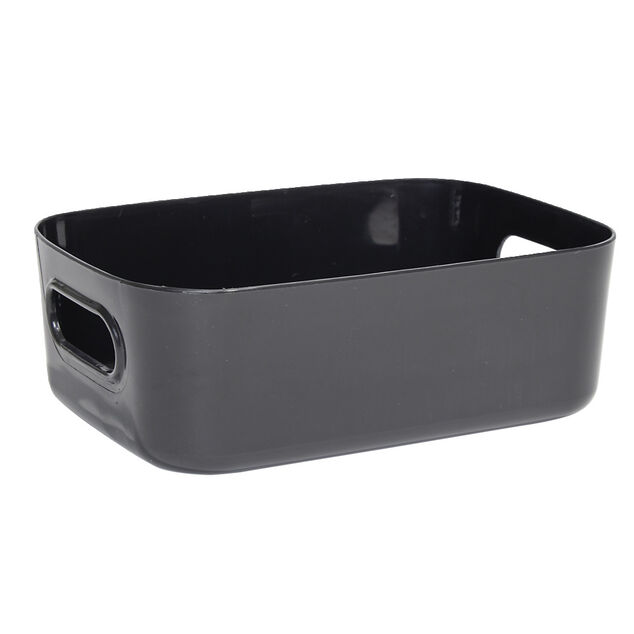 Panière de rangement plastique 20,5x14xH7,5cm (3 modèles)