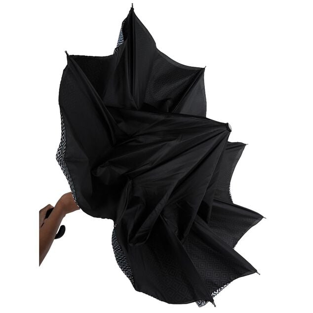 Parapluie invers&eacute; &agrave; motifs blancs et noirs