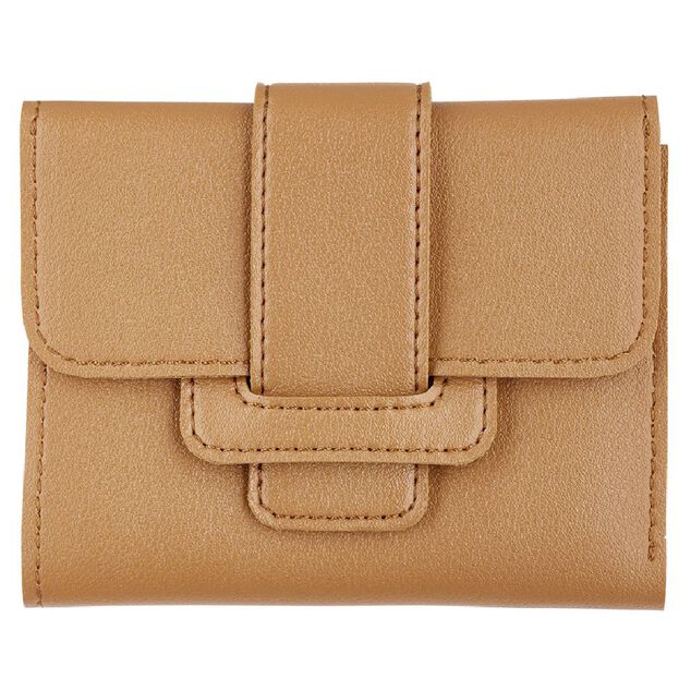 Porte-monnaie simili marron uni