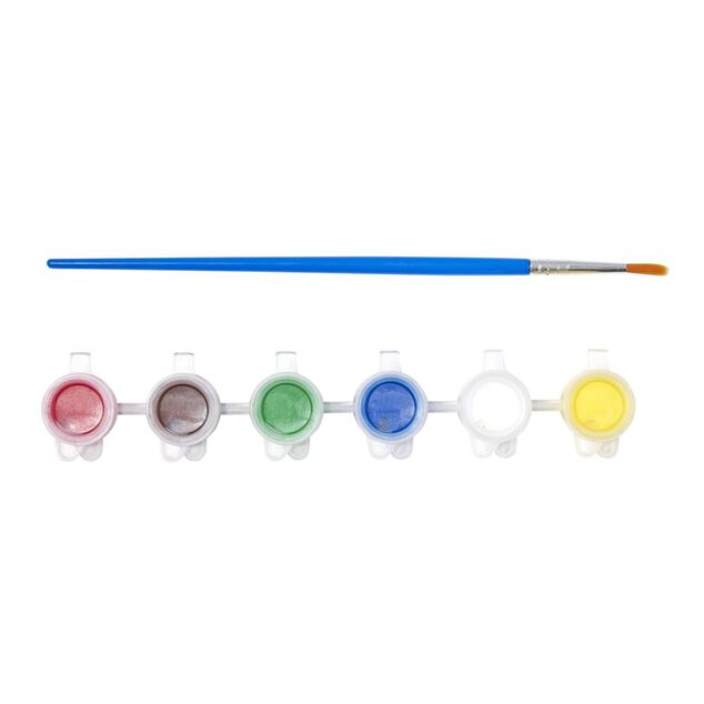 Lot de 3 figurines &agrave; peindre th&egrave;me savane - Peinture et pinceau inclus