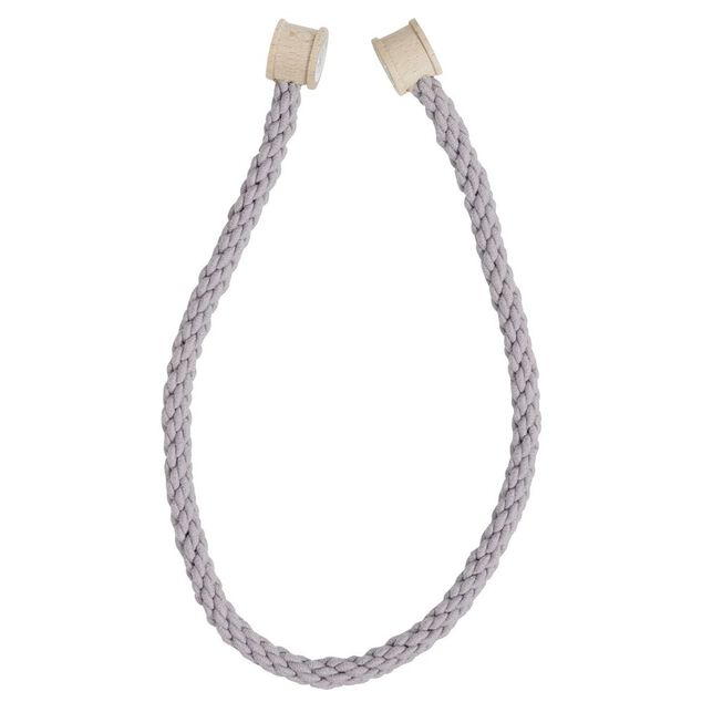 Embrasse aimant&eacute;e cordon gris embout bois