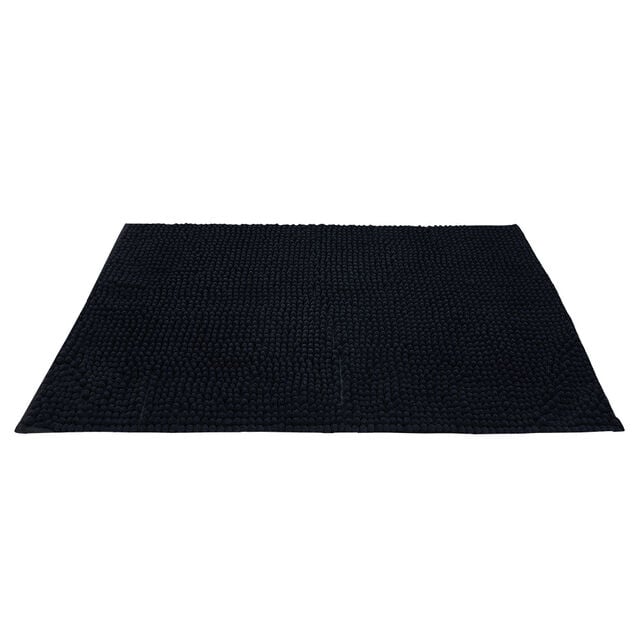 Tapis de salle de bain chenille noir 80x50cm