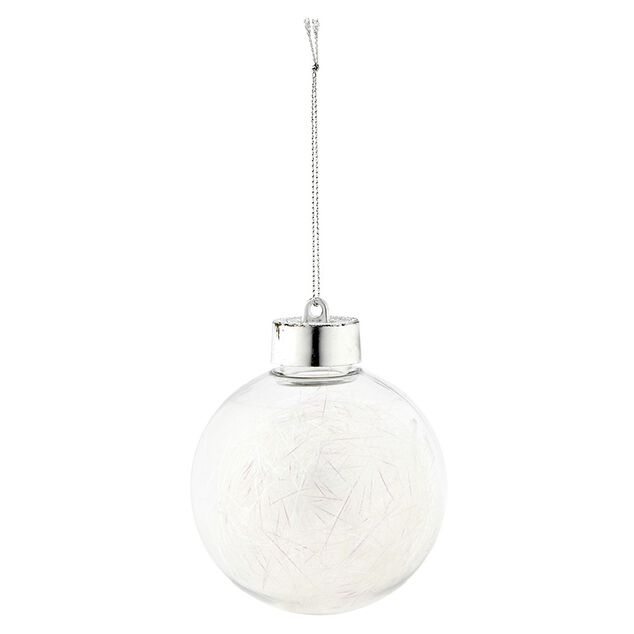 Boule de No&euml;l garnie de cheveux d'ange (4 mod&egrave;les)