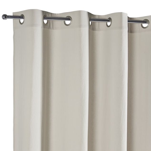 Rideau &agrave; oeillets 140x240cm uni beige