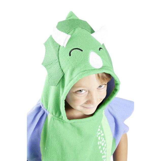 Poncho de plage enfant dinosaure TU 55x110cm