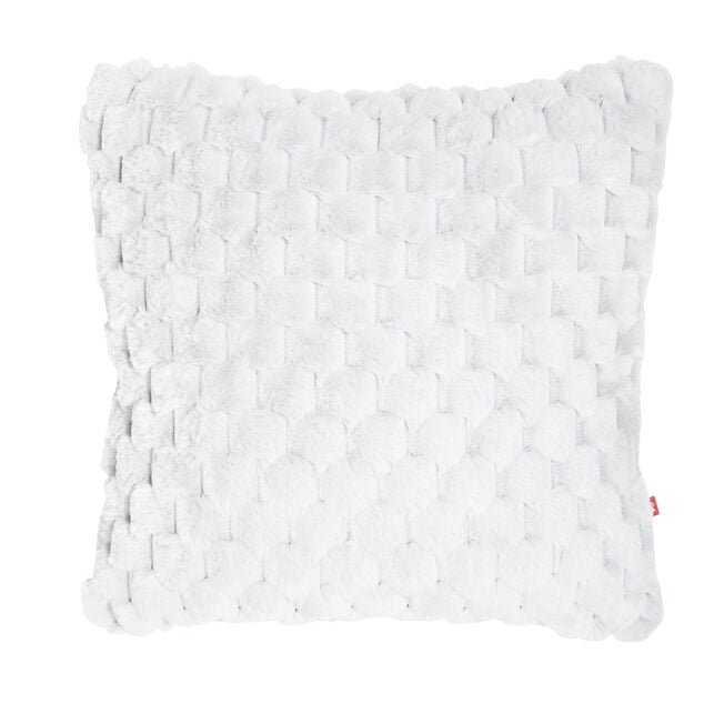 Housse de coussin effet fausse fourrure lapin 45x45cm (3 mod&egrave;les)