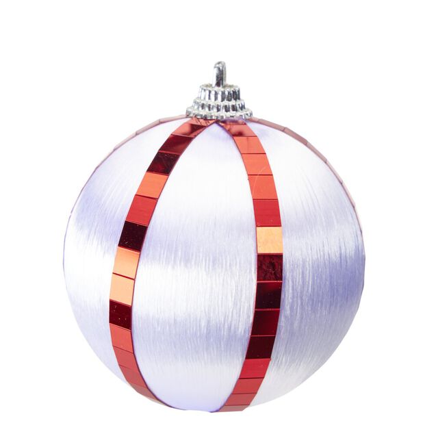 Boules de No&euml;l fil m&eacute;tallis&eacute; x6 &agrave; suspendre