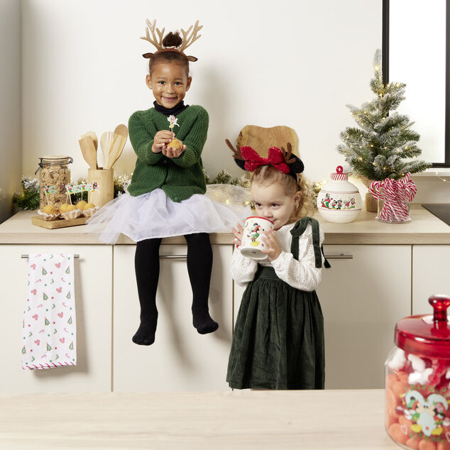 Serre-tête Minnie Disney Noël pailleté rouge et noir