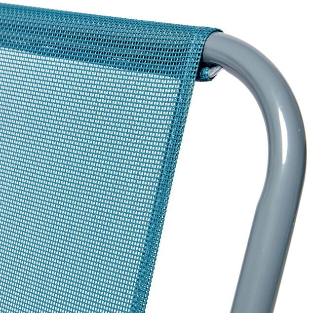 Fauteuil de camping pliant m&eacute;tal et textil&egrave;ne bleu