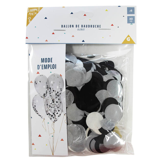 Ballon et ses confettis x6