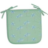 Galette de chaise de jardin Splash carr&eacute; motif palmier vert