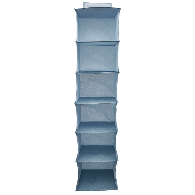 Organisateur de v&ecirc;tements Bleu - 6 niveaux - 30x30xH128 cm