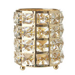 Pot en verre façon cristal et métal doré Ø8xH11cm