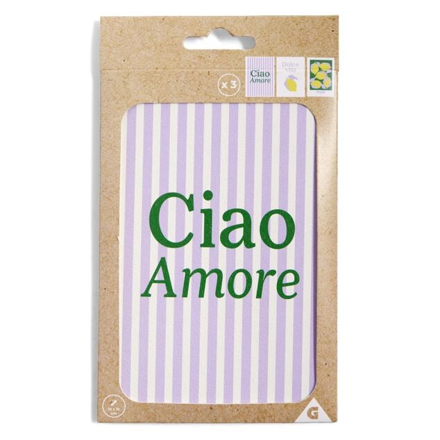 Lot de 3 affiches papier violet jaune et vert 10x15cm