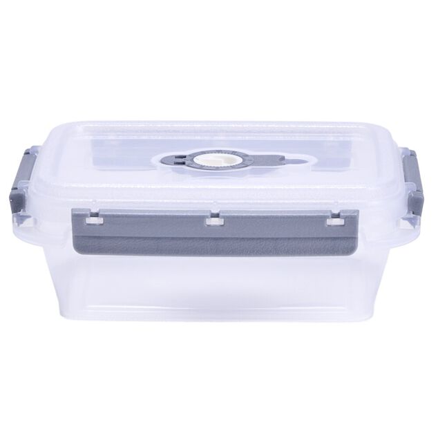 Bo&icirc;te alimentaire rectangulaire 900ml Fresh System plastique transparent et gris