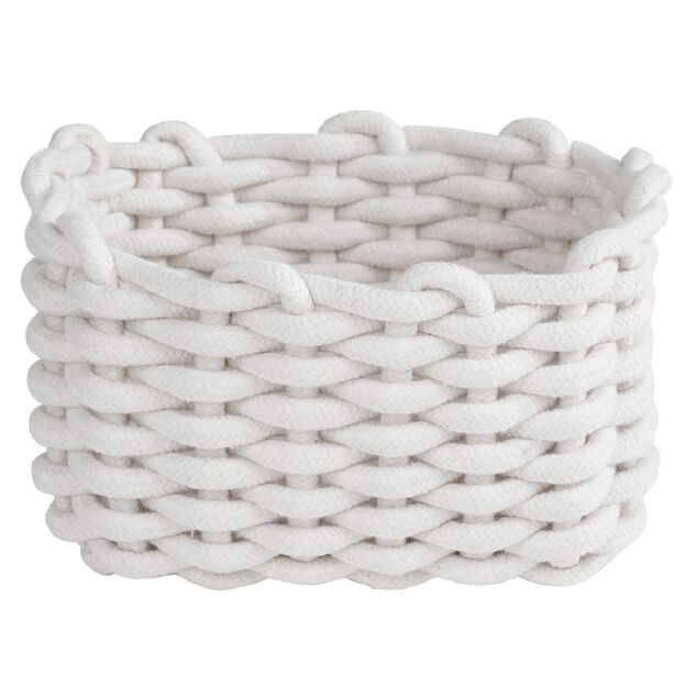 Pani&egrave;re en coton effet tricot 23x17xH.13 cm