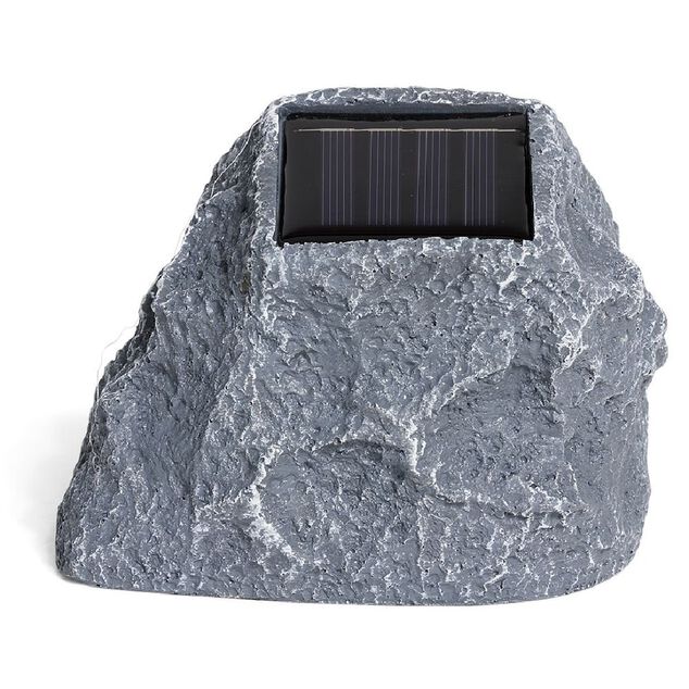 Lampe solaire design pierre LED blanc froid &Oslash;14xH11cm
