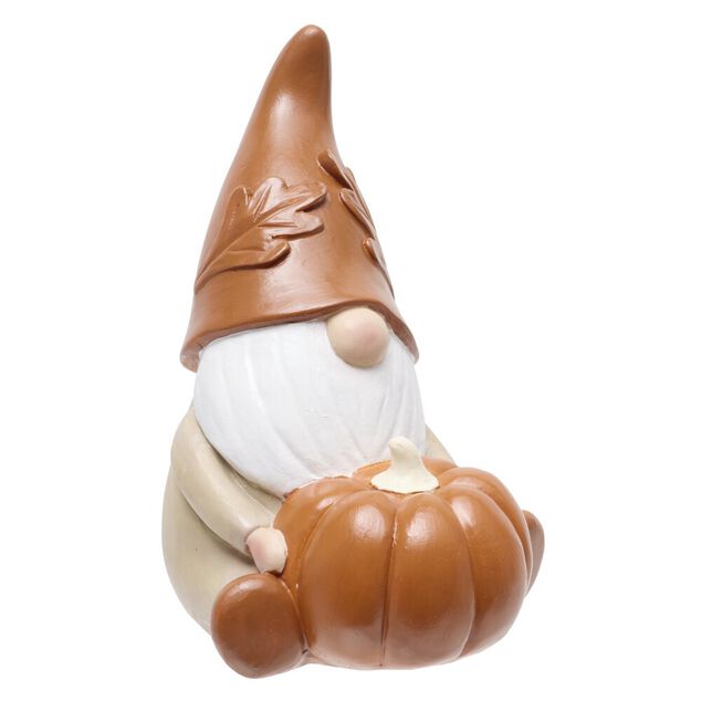 Gnome &agrave; poser th&egrave;me automne en r&eacute;sine 9,5x8,5xH75cm (3 mod&egrave;les)