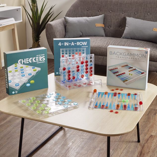 Jeu de dame transparent 25x25cm