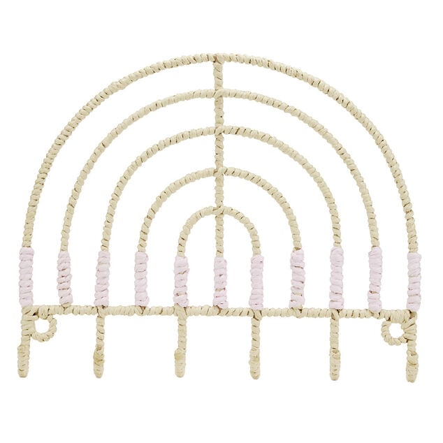 Support 6 crochets papier enroulé et coton 32x33cm (2 modèles)