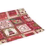 Toile cirée motifs chalets rouge 140cm