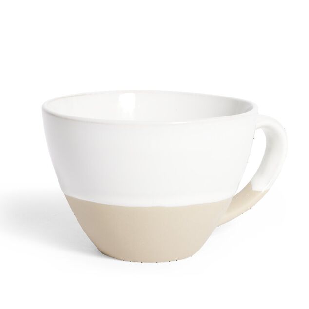Mug Istanbul gr&egrave;s blanc et beige 350ml