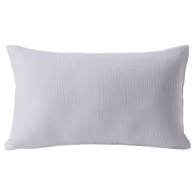 Housse de coussin 30x50cm gaze de coton blanc