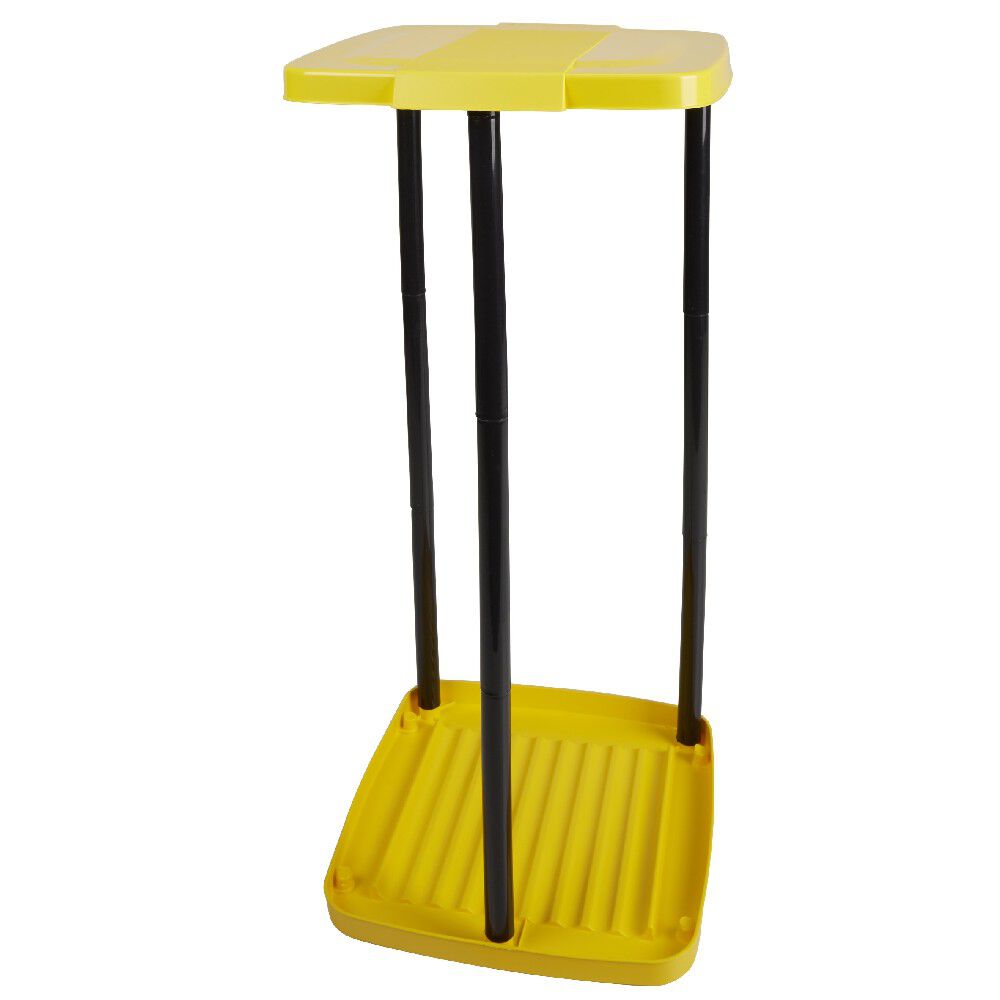 Support Pour Sac Poubelle 60 Litres - Porte-sac Jaune, Montage Facile, Plastique Blanc/noir, 35x33x70 Cm - 8