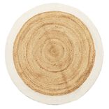 Tapis jute et coton Ø120cm blanc