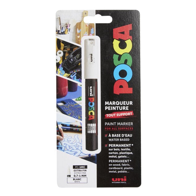 Marqueur cr&eacute;atif Posca pointe extra fine blanche