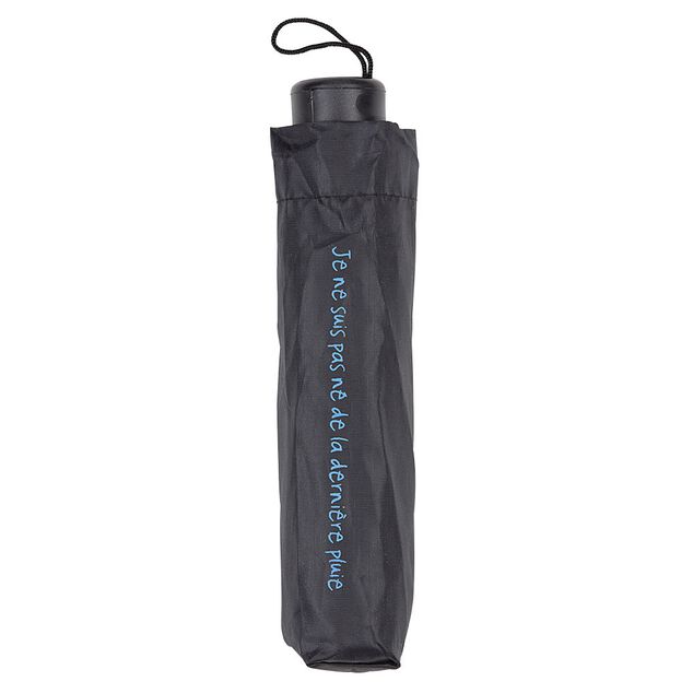 Parapluie pliant noir avec message