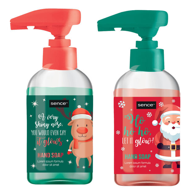 Lot de 2 savons mains design No&euml;l 250ml