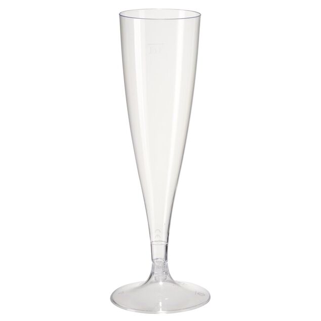 Lot de 6 flûtes 140ml plastique transparent Ø5xH18cm