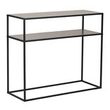Console m&eacute;tal et Bois Luffi 2 niveaux 80x30xH68,5cm