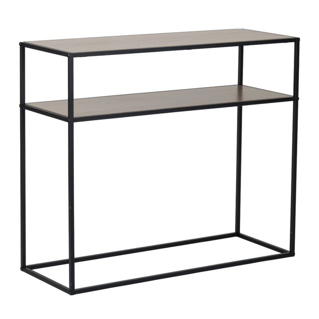 Console m&eacute;tal et Bois Luffi 2 niveaux 80x30xH68,5cm