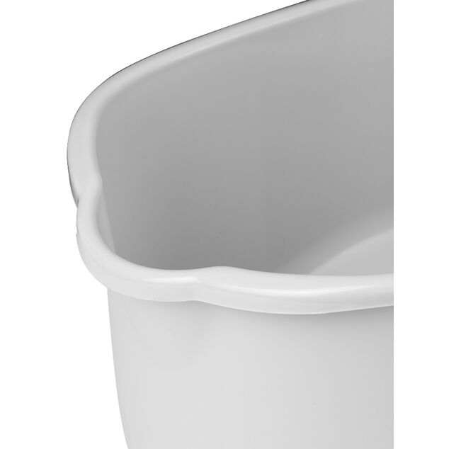 Seau rectangulaire en plastique blanc et gris