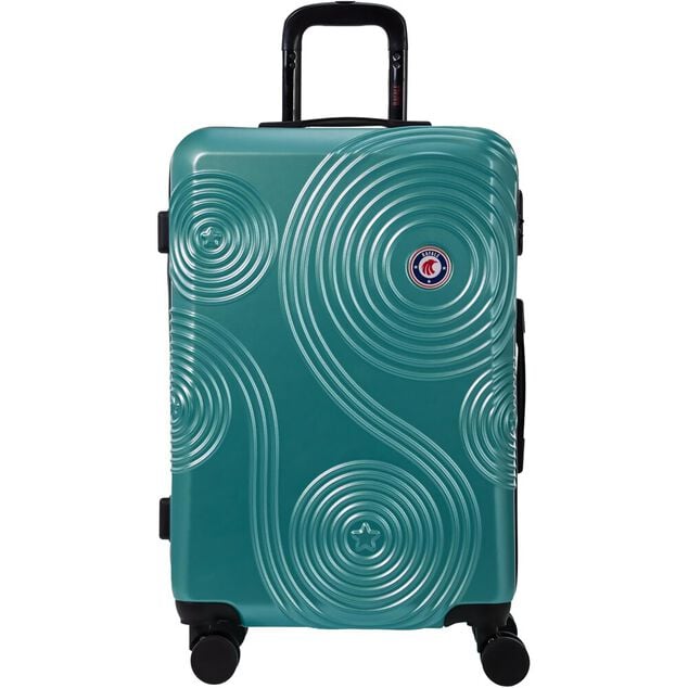 Valise cabine rigide plastique ABS vert 45x35xH65cm