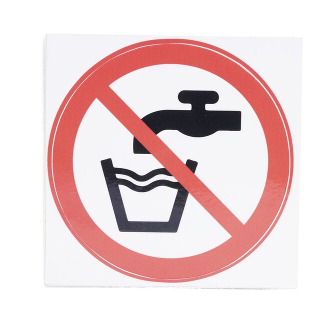Signal&eacute;tique adh&eacute;sive "Eau non potable" - 8x8 cm