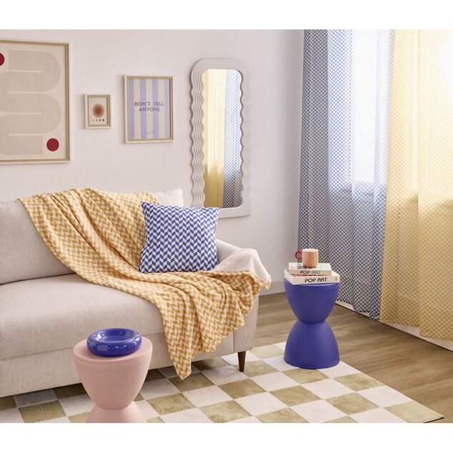 Tabouret bas rond Verso plastique bleu &Oslash;29xH43cm