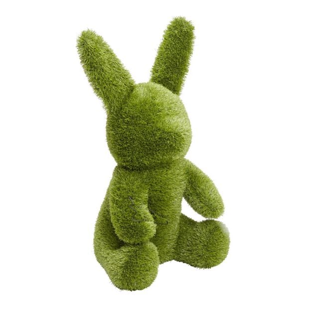 Lapin d&eacute;coratif assis XL en faux gazon vert 50x40xH80cm
