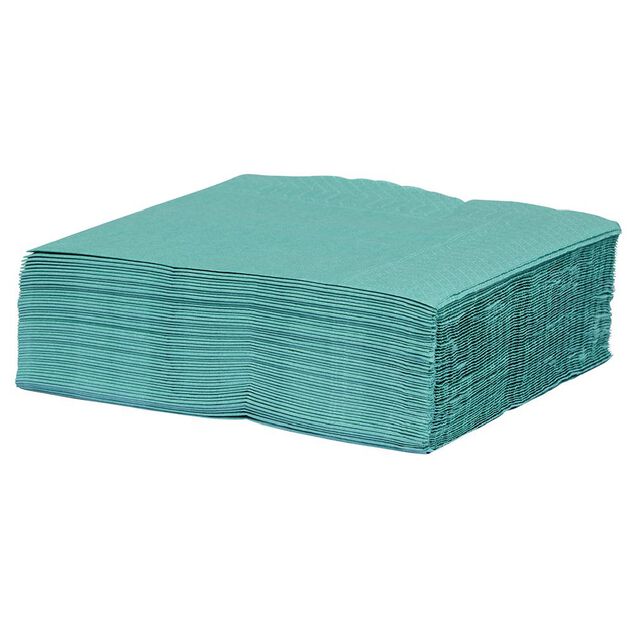 Serviette jetable 33x33 cm uni vert &eacute;meraude x50