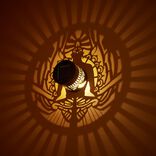 Lampe solaire photophore noir et dor&eacute; &Oslash;8,5xH8,5cm