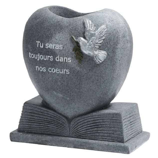 Vase fun&eacute;raire en forme de coeur