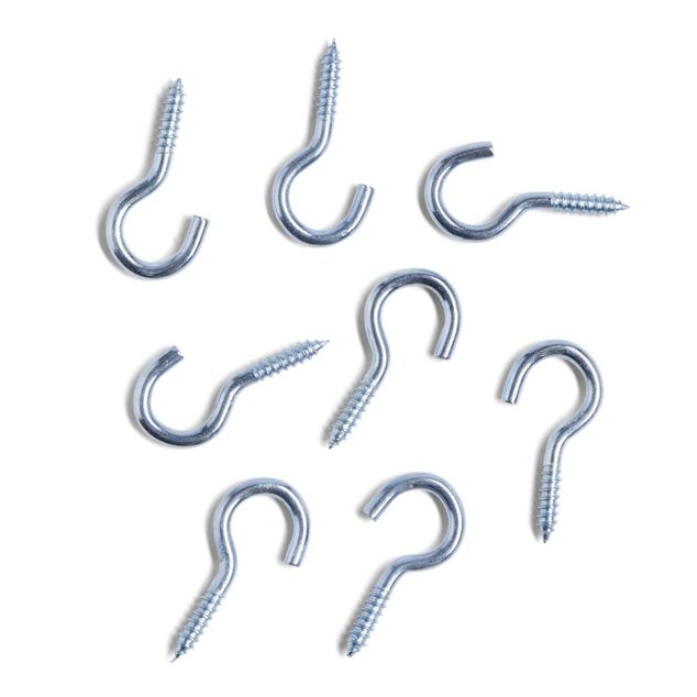 Lot de 8 crochets ouverts gris &Oslash;3,5x20mm