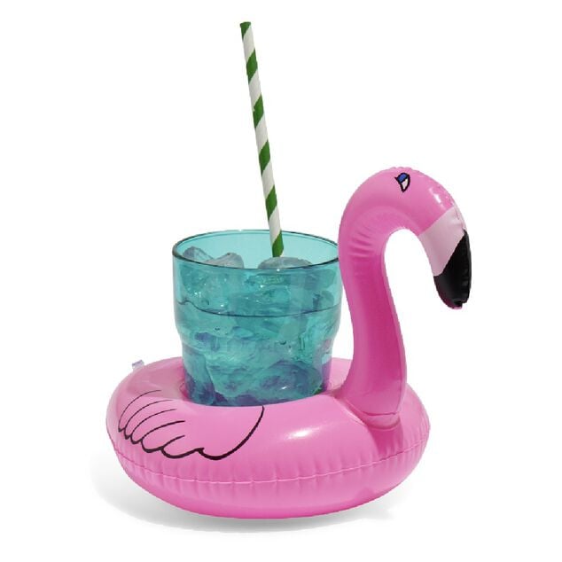 Porte verre gonflable flamant rose