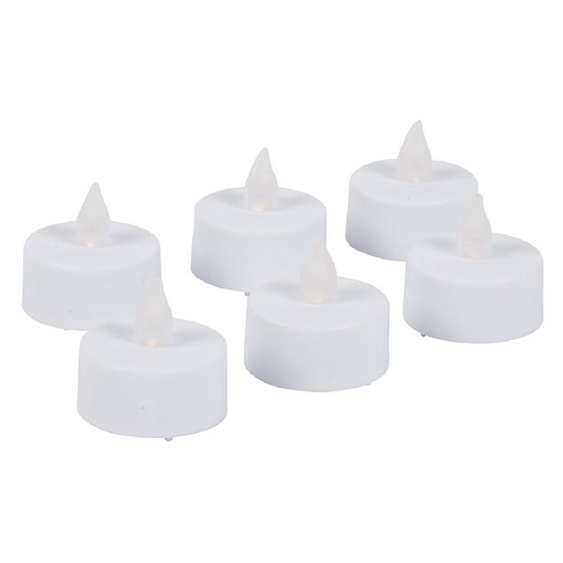 Bougie chauffe-plat LED blanche x6