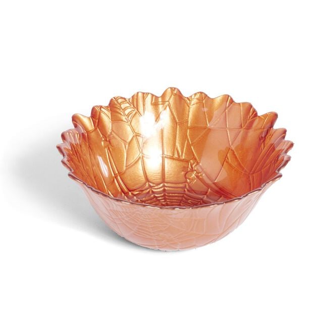 Coupelle Halloween ronde orange en verre &Oslash;15cm