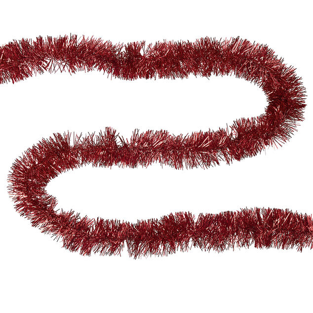 Guirlande de No&euml;l &agrave; brins scintillants Rouge 4 m