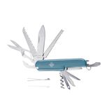 Couteau de poche multifonction en acier gris et vert L9cm